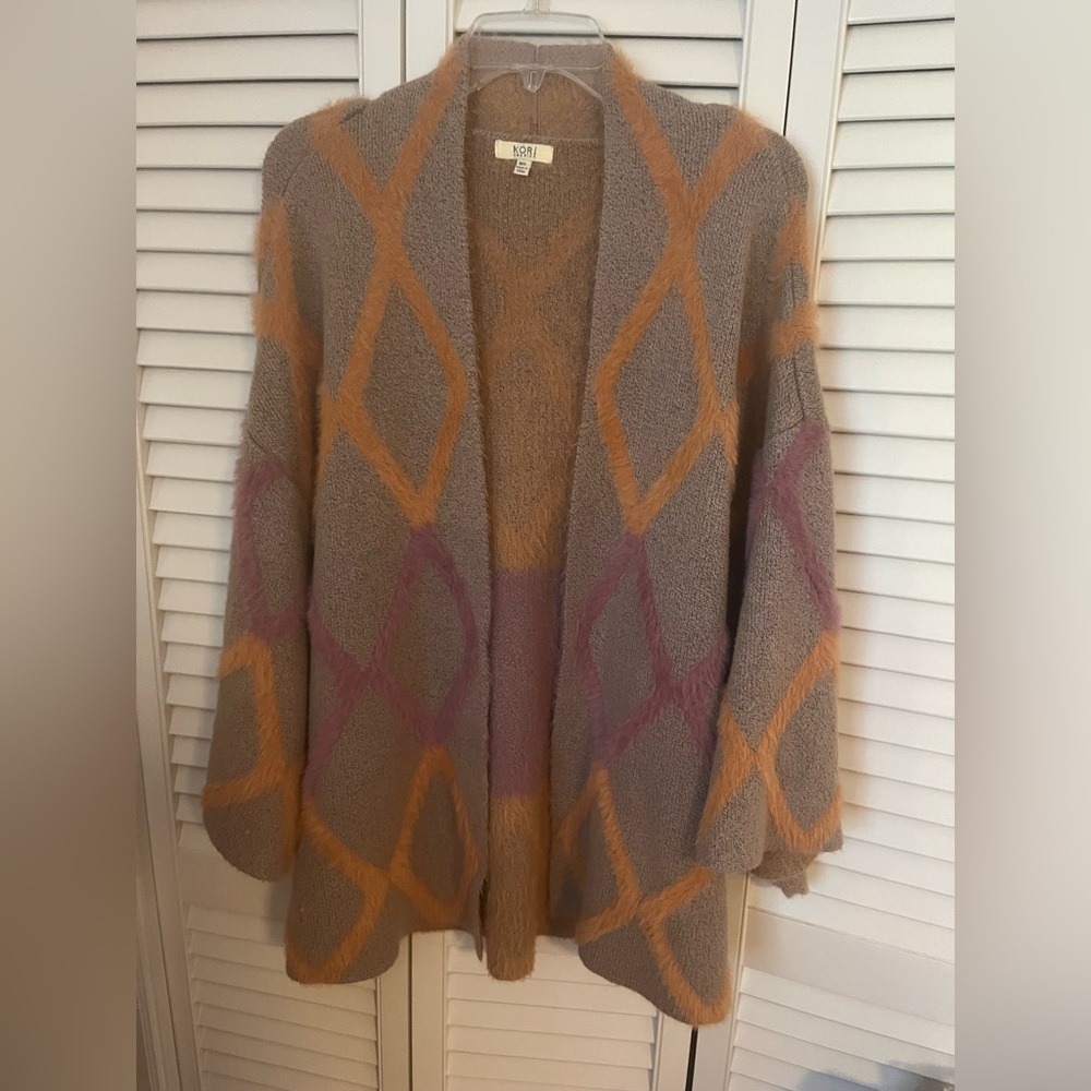 Cute, soft long cardigan - large